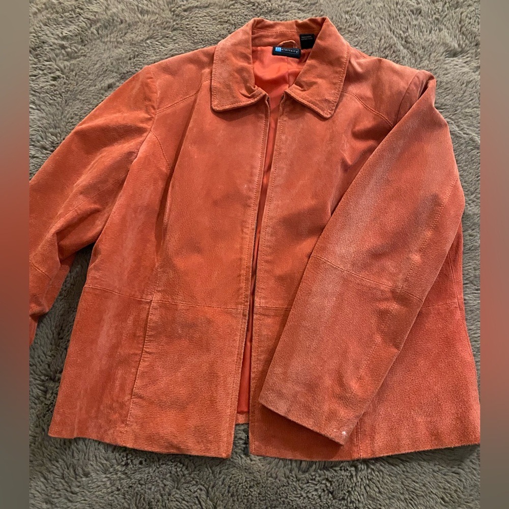 Women's Orange Suede Jacket
